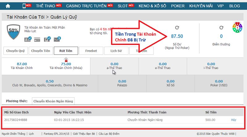 tạo lệnh rút tiền okking